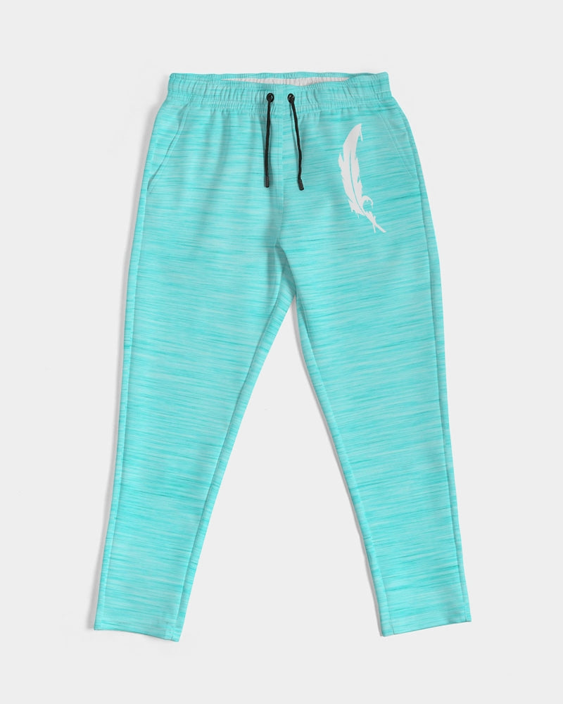 Large Feather - Track Pants - Electric Blue/ Black / Cyber Pink